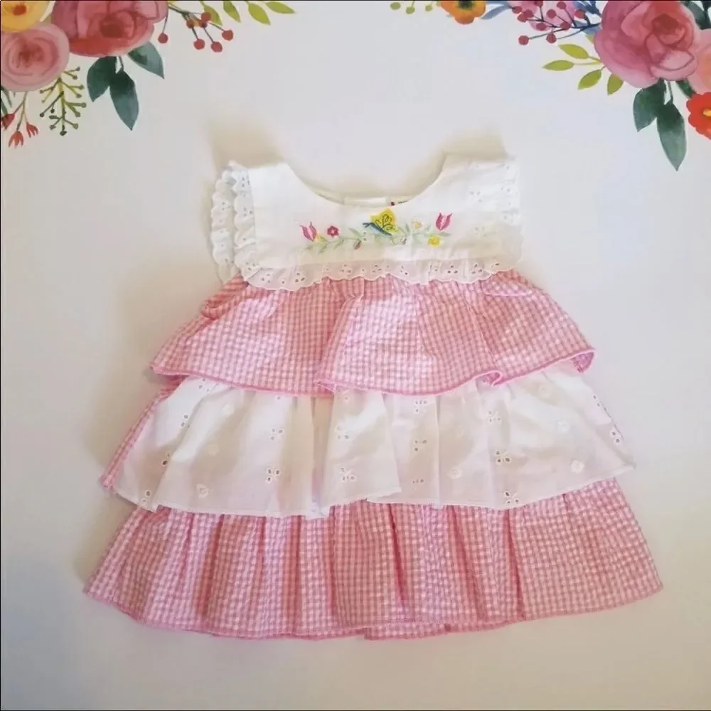 Vintage eyelet butterfly dress summer sleeveless